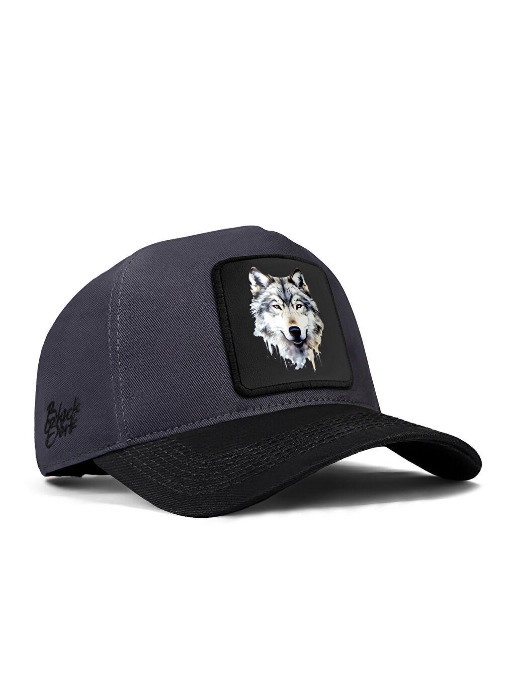 BlackBörk Ekru V1 Baseball   1 Kod Logolu Unisex Koyu Siyah Siperli Antrasit Şapka  CAP