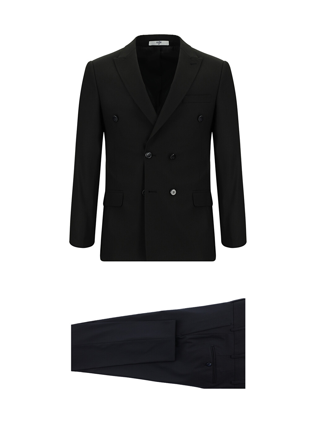 Lacivert Super Slim Fit Ekstra Dar Kesim Desenli Kruvaze Takım Elbise
