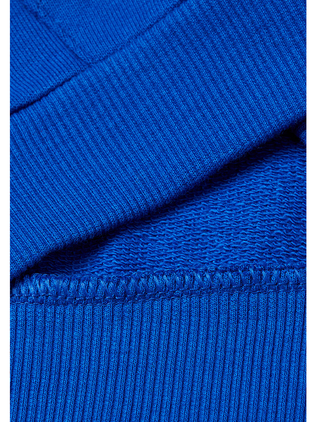 Erkek Çocuk Saks Mavisi Logo Detaylı Önü Fermuarlı Ribana Detaylı Sweatshirt-2