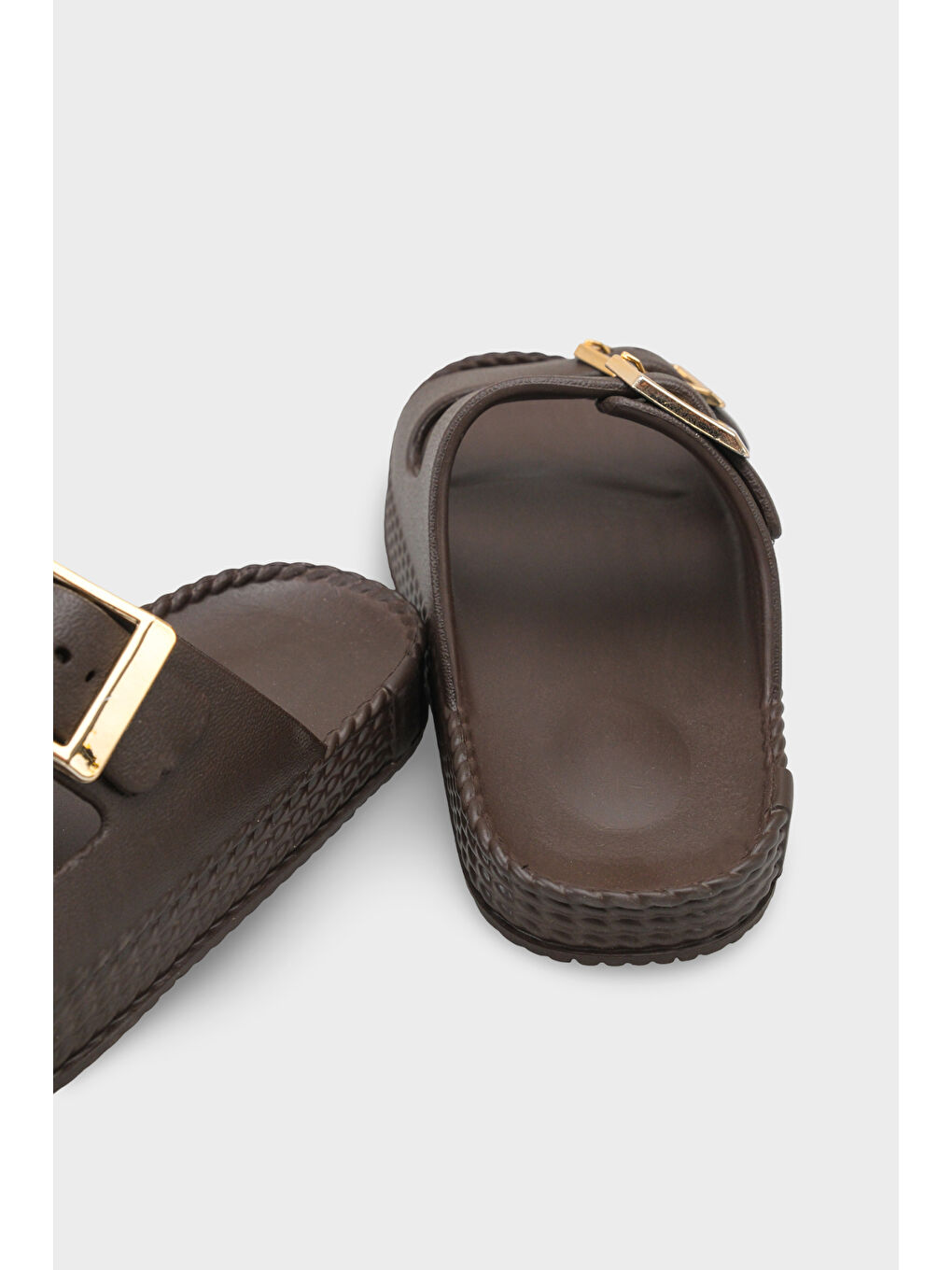 Kahverengi Jolyn Eva Çift Tokalı Kadın Terlik-3