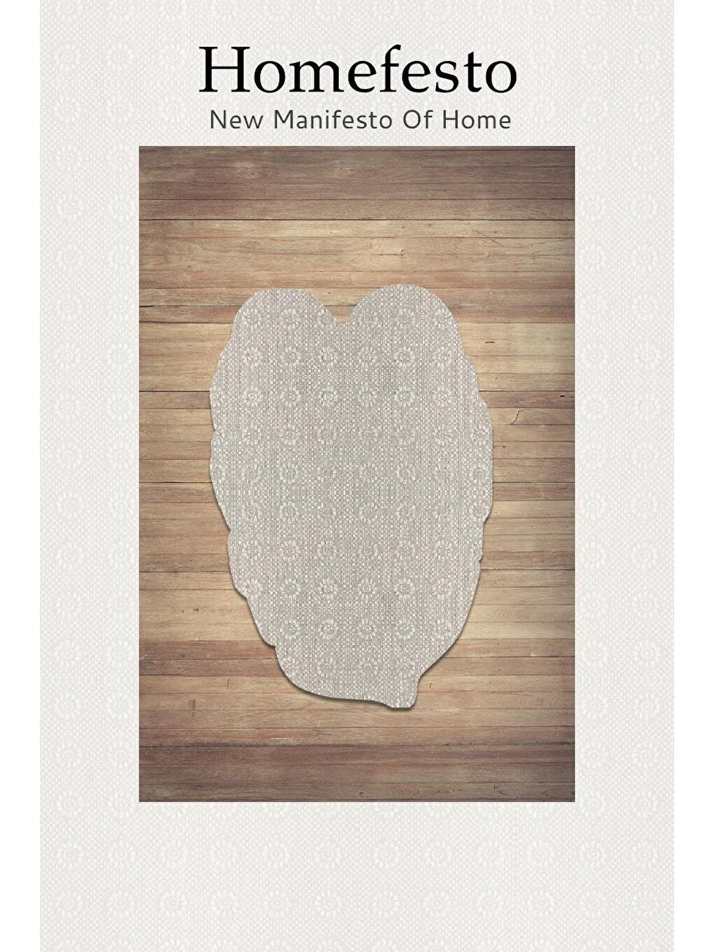 Beyaz Dekoratif Özel Tasarım Yıkanabilir, Modern Halı  80 x 150 cm-2