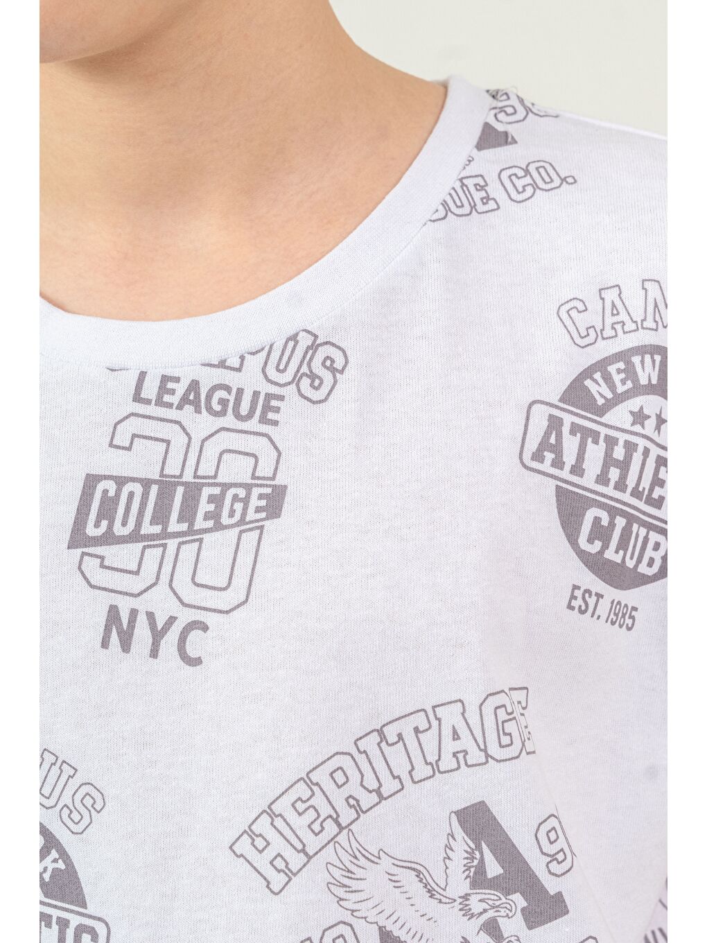 Gri Üst Atlet Tüm Alan Baskılı Alt Kapri Sol Bacak Baskılı Erkek Çocuk Şort - Atlet Takımı-5