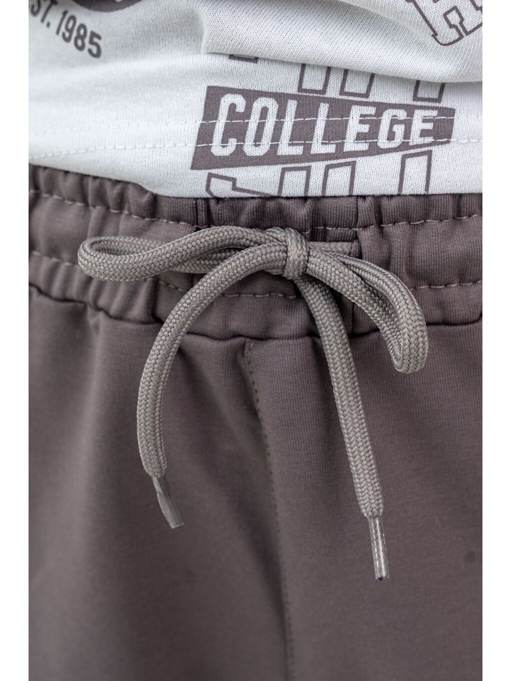 Gri Üst Atlet Tüm Alan Baskılı Alt Kapri Sol Bacak Baskılı Erkek Çocuk Şort - Atlet Takımı-6