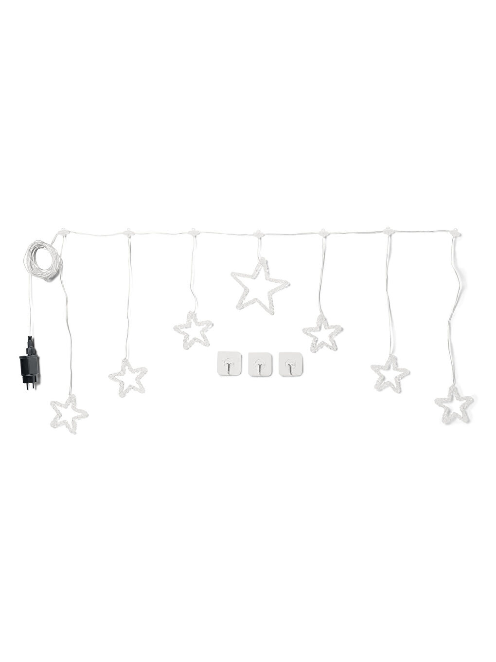 Renksiz LED Işık Perdesi, Akrilik, 7 Yıldız-1