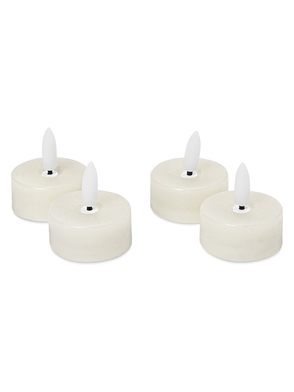 Ekru LED’li Gerçek Tealight Mum, 4lü, Beyaz-1