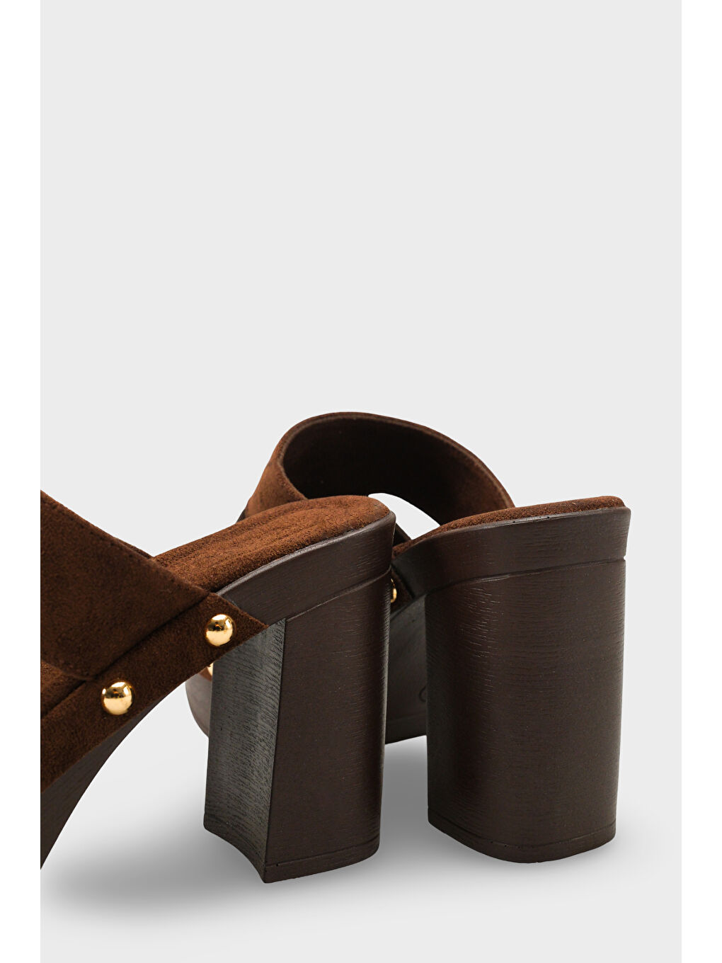 Kahverengi Jelene Platform Tek Bantlı Kadın Sabo Terlik-3