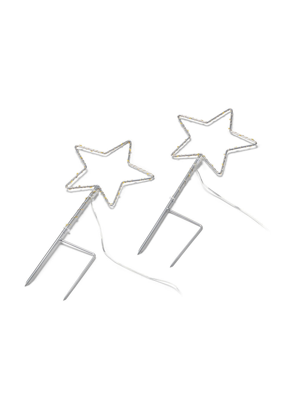 Gri LED’li Bahçe Süsü, Yıldız, 2 adet, Küçük-1