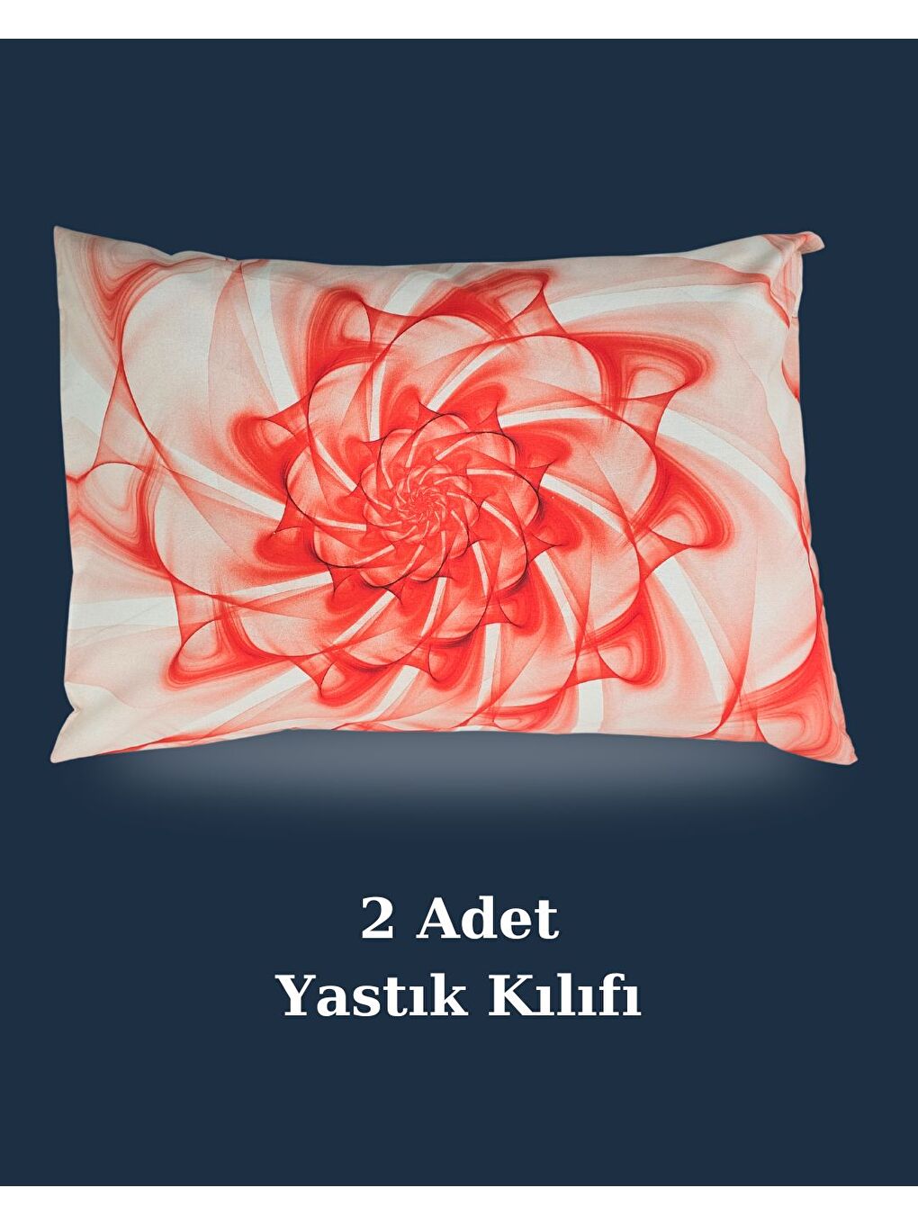 Rossav Home Kirmizi Kırmızı Spiral Gül Tablo Desen Yastık Kılıfı | 2 Adet | 50 x 70 - 3