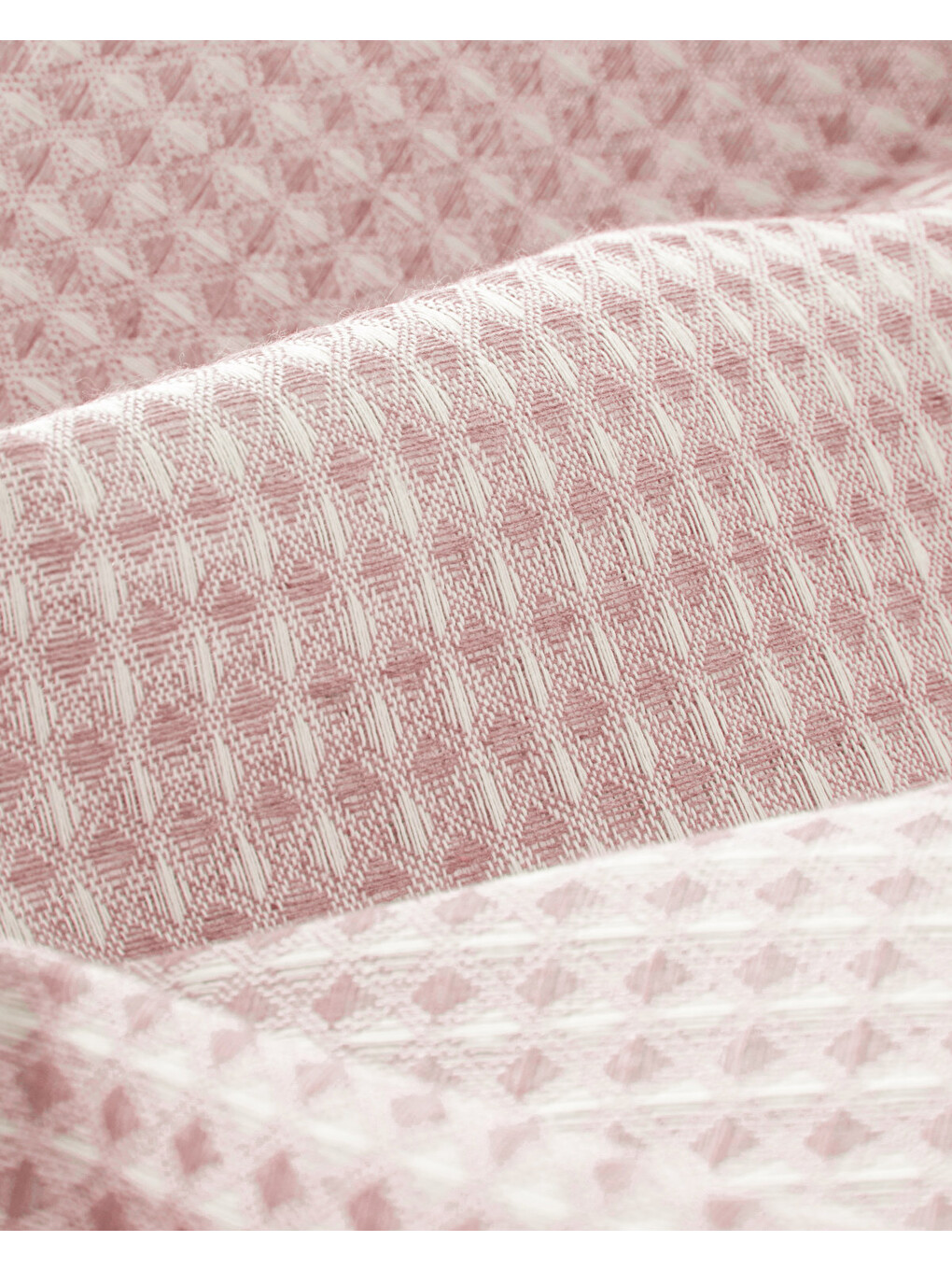 Modern Grid Tek Kişilik Pike 150x220 Cm Pembe-3