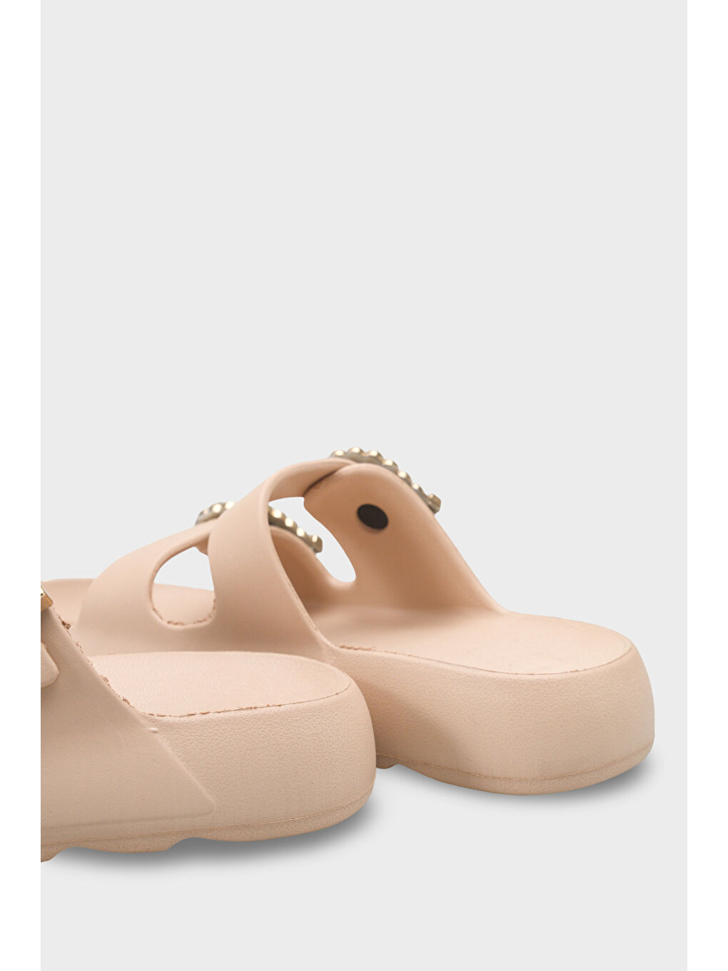 Bej Della Eva Çift Tokalı Kadın Terlik-3