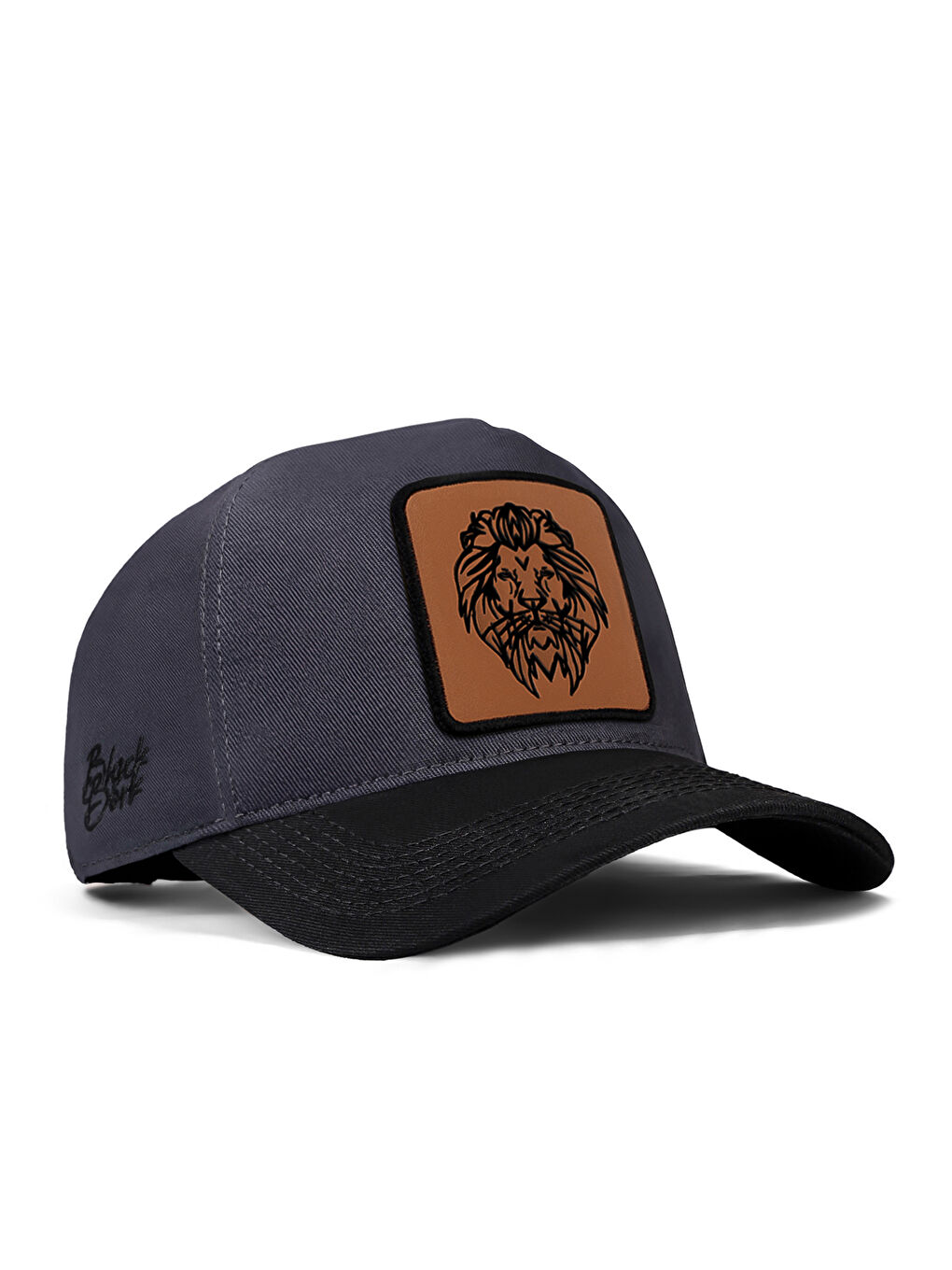 BlackBörk V1 Trucker Aslan - 13cs Kod Logolu Unisex Koyu Siyah Siperli Antrasit Şapka (CAP)