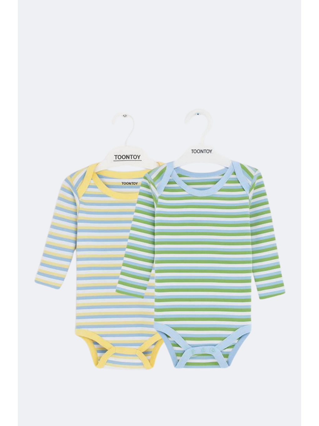 Ekru Unisex Çizgili 2 Li Zıbın