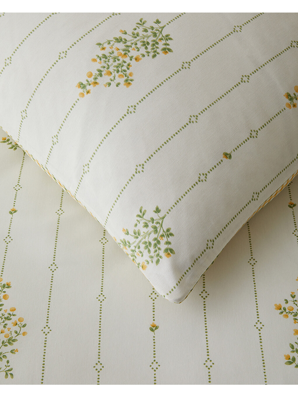 Delicate Bloss Pamuklu Çift Kişilik Nevresim Seti 200x220 Cm Sarı-yeşil-3