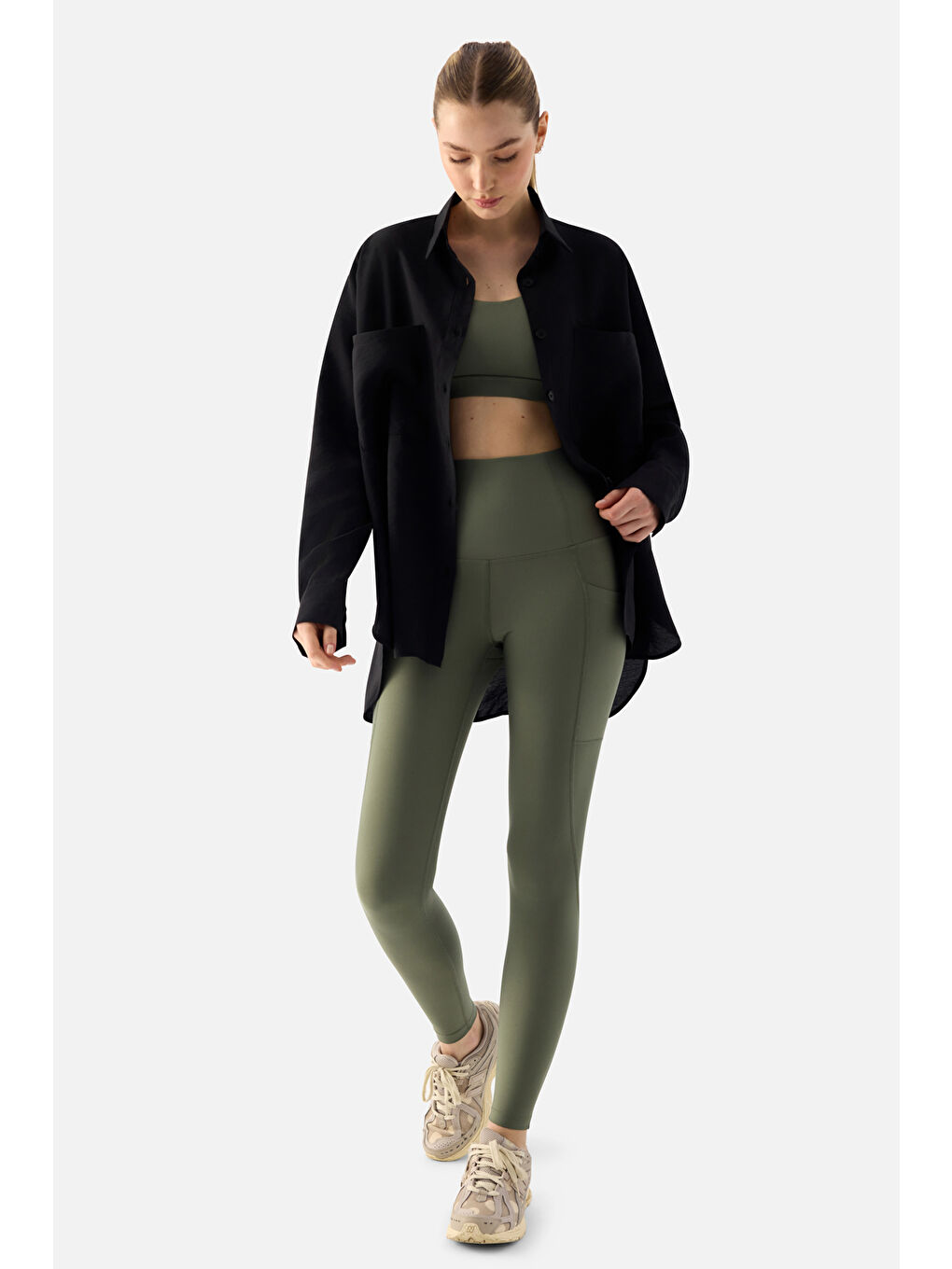 Lina Saf Konfor Siyah Gömlek-1