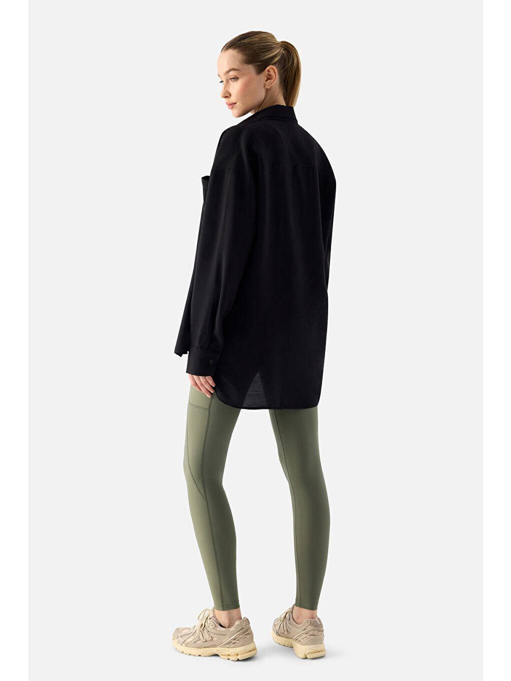 Lina Saf Konfor Siyah Gömlek-3