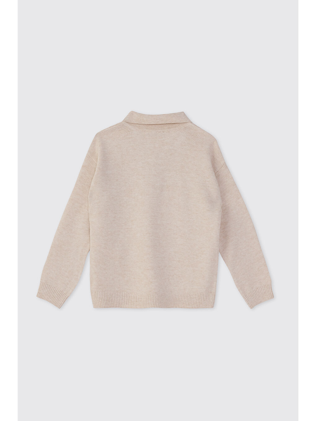 Erkek Bebek Yakalı Triko Bej Kazak-1