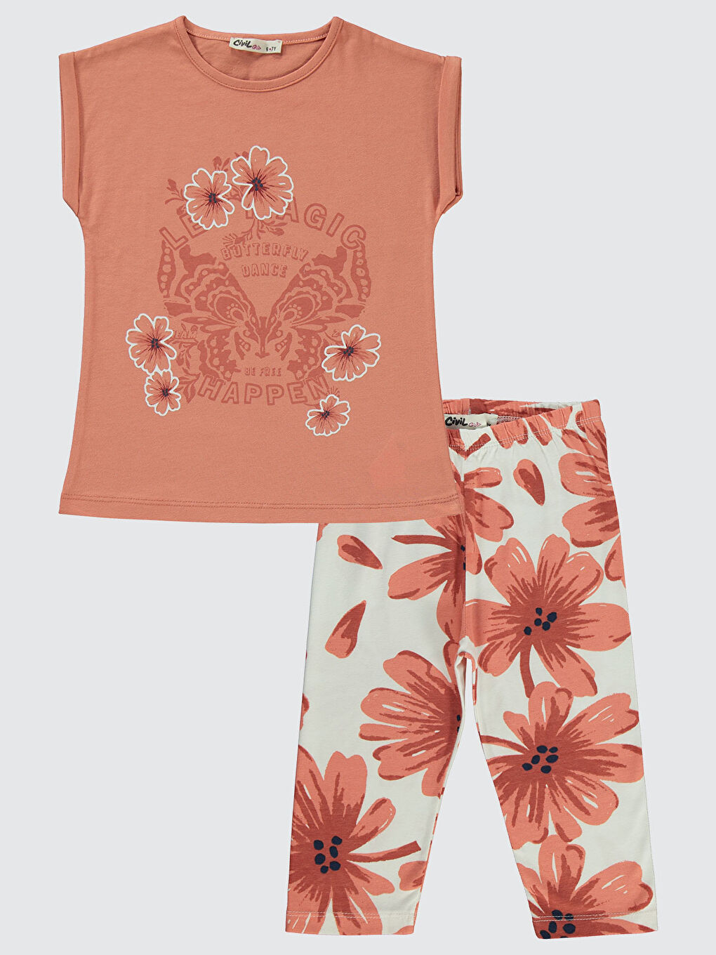 Pembe Girls Kız Çocuk Takım 6-9 Yaş Şeftali