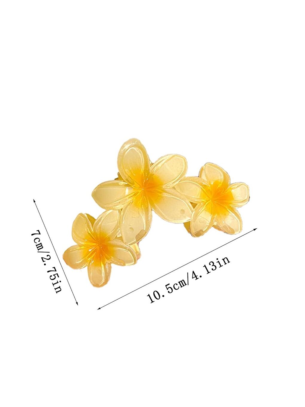 Sarı Üçlü Çiçekli Mandal Saç Tokası-4