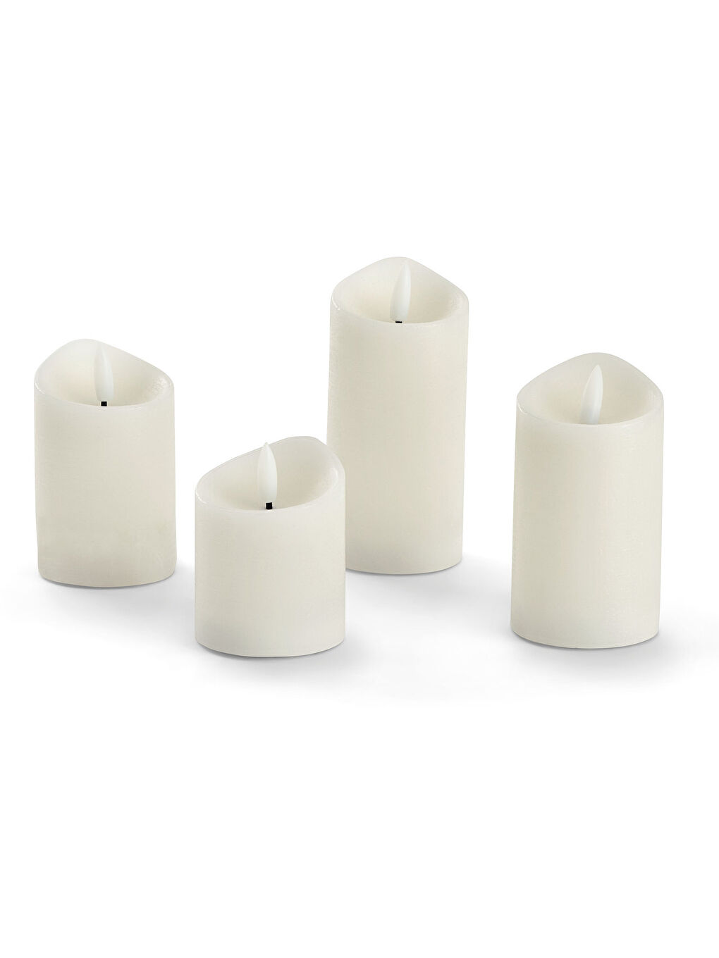 Ekru LED’li Gerçek Mum, 4lü, Krem Rengi-1