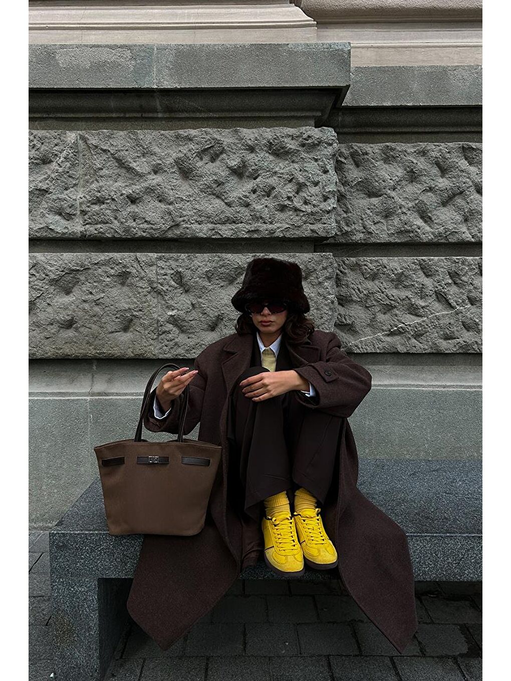 Kahverengi Versay Süet Omuz Çantası Acı Kahve-6