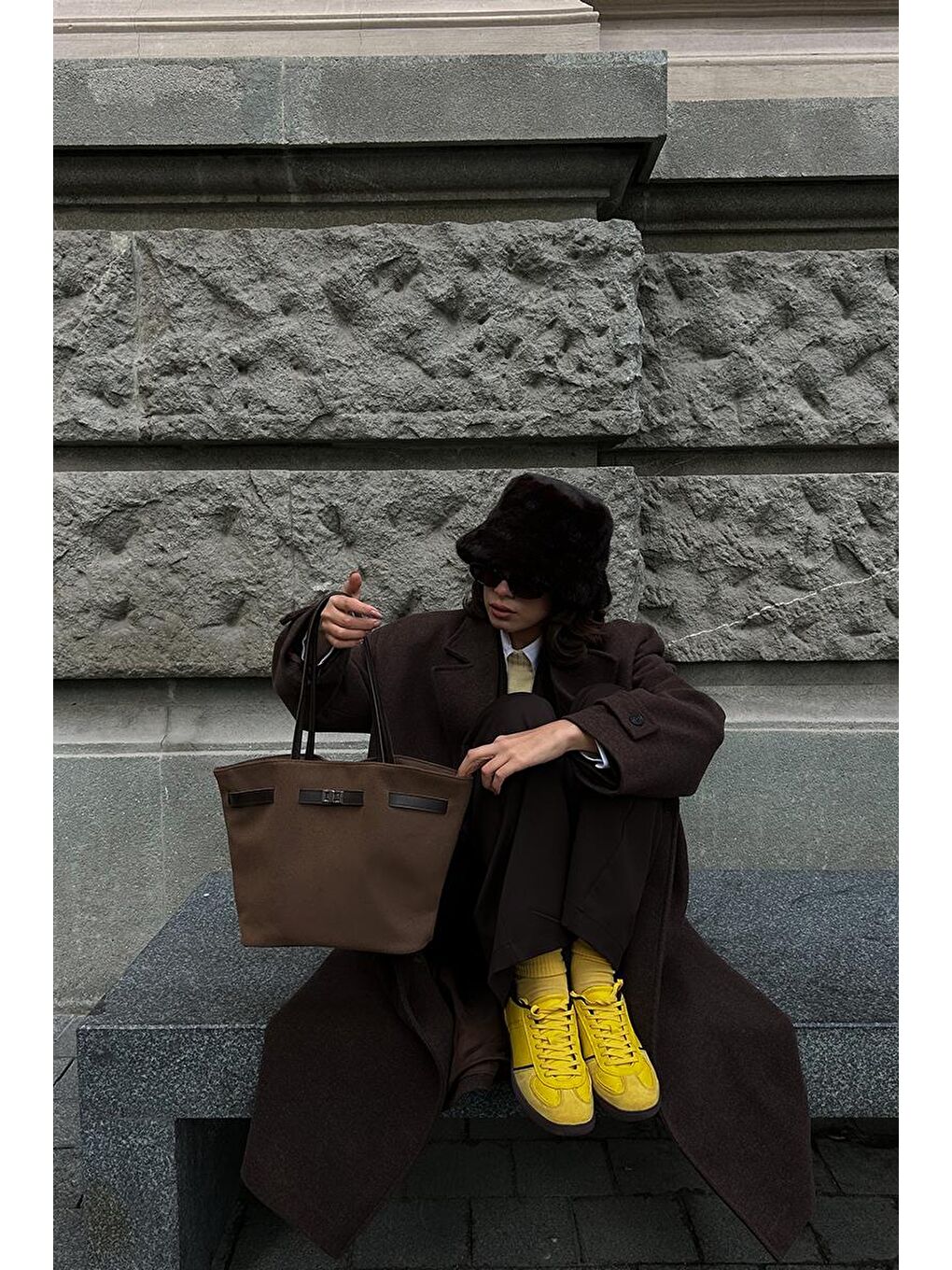 Kahverengi Versay Süet Omuz Çantası Acı Kahve-7