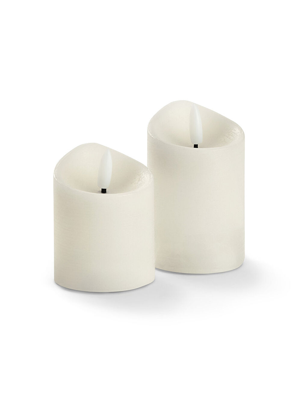 Ekru LED’li Gerçek Mum, 2li, Krem-1