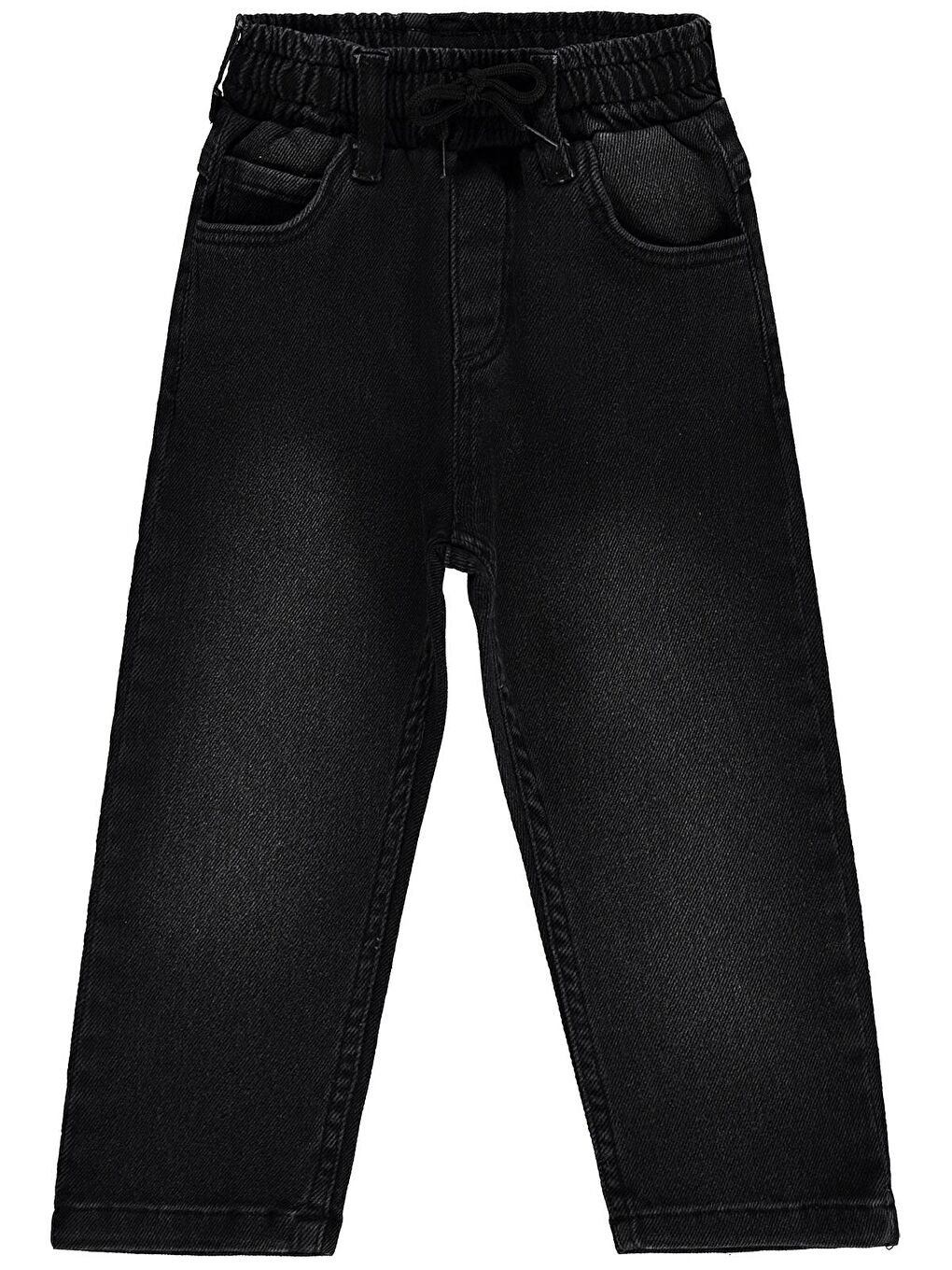 Boys Beli Lastikli Jogger 2-5 Yaş Pantolon Jean - Siyah 4-5 Yaş