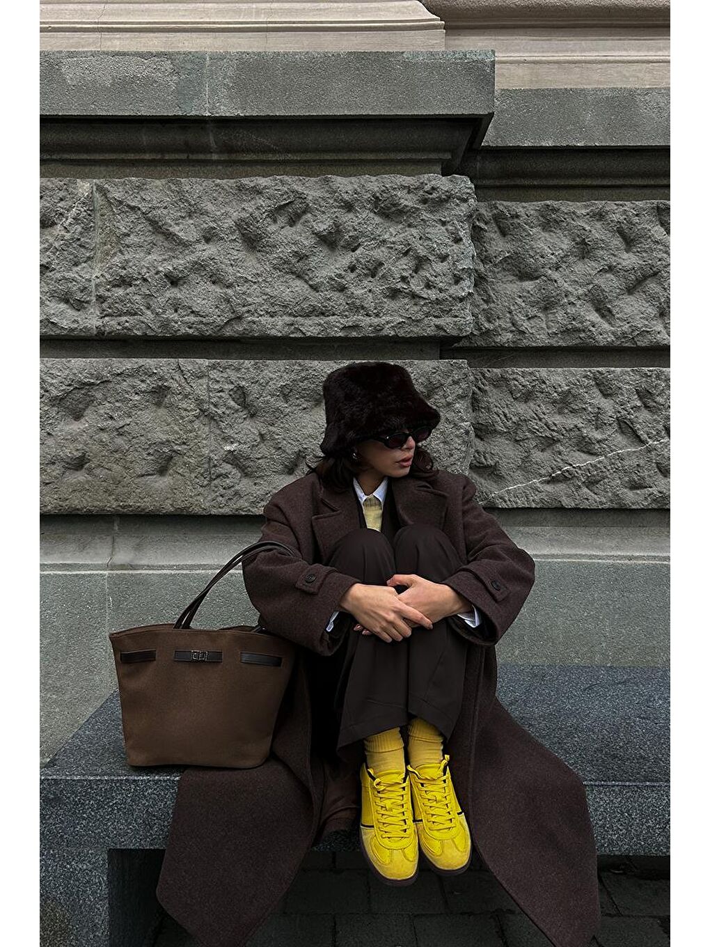 Kahverengi Versay Süet Omuz Çantası Acı Kahve-8