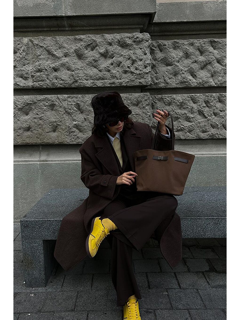 Kahverengi Versay Süet Omuz Çantası Acı Kahve-11