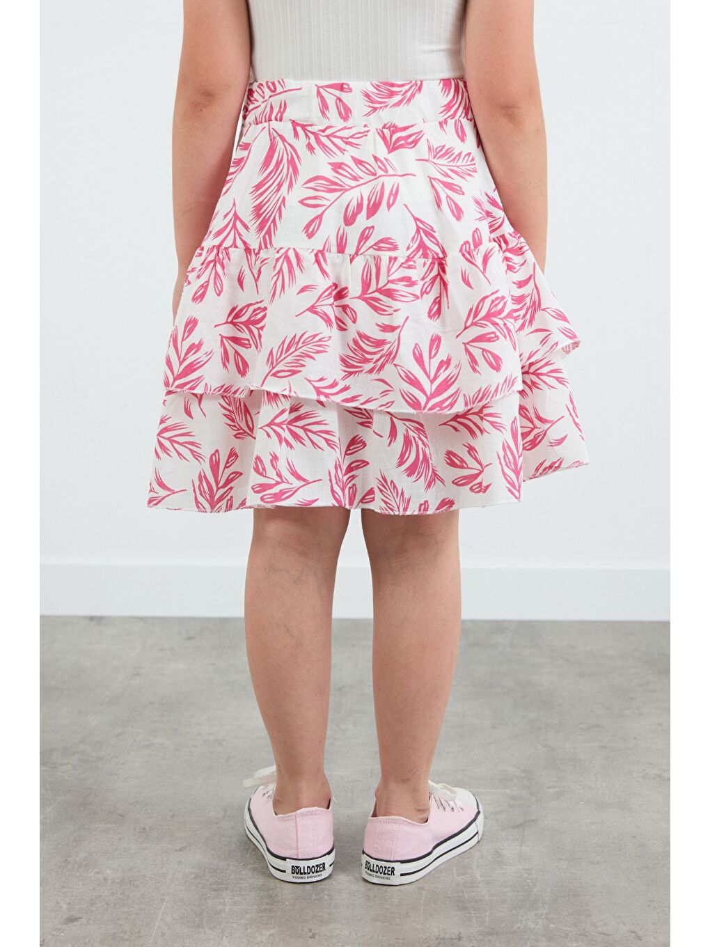 Fuşya Desenli Kız Çocuk Etek-3