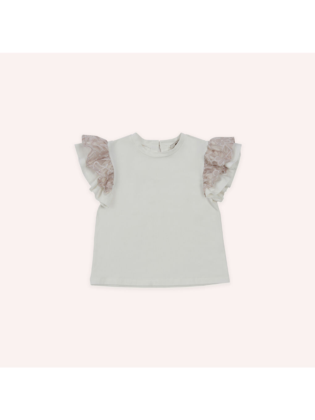 Kız Çocuk Yumuşak Dokulu T-Shirt Ekru-7