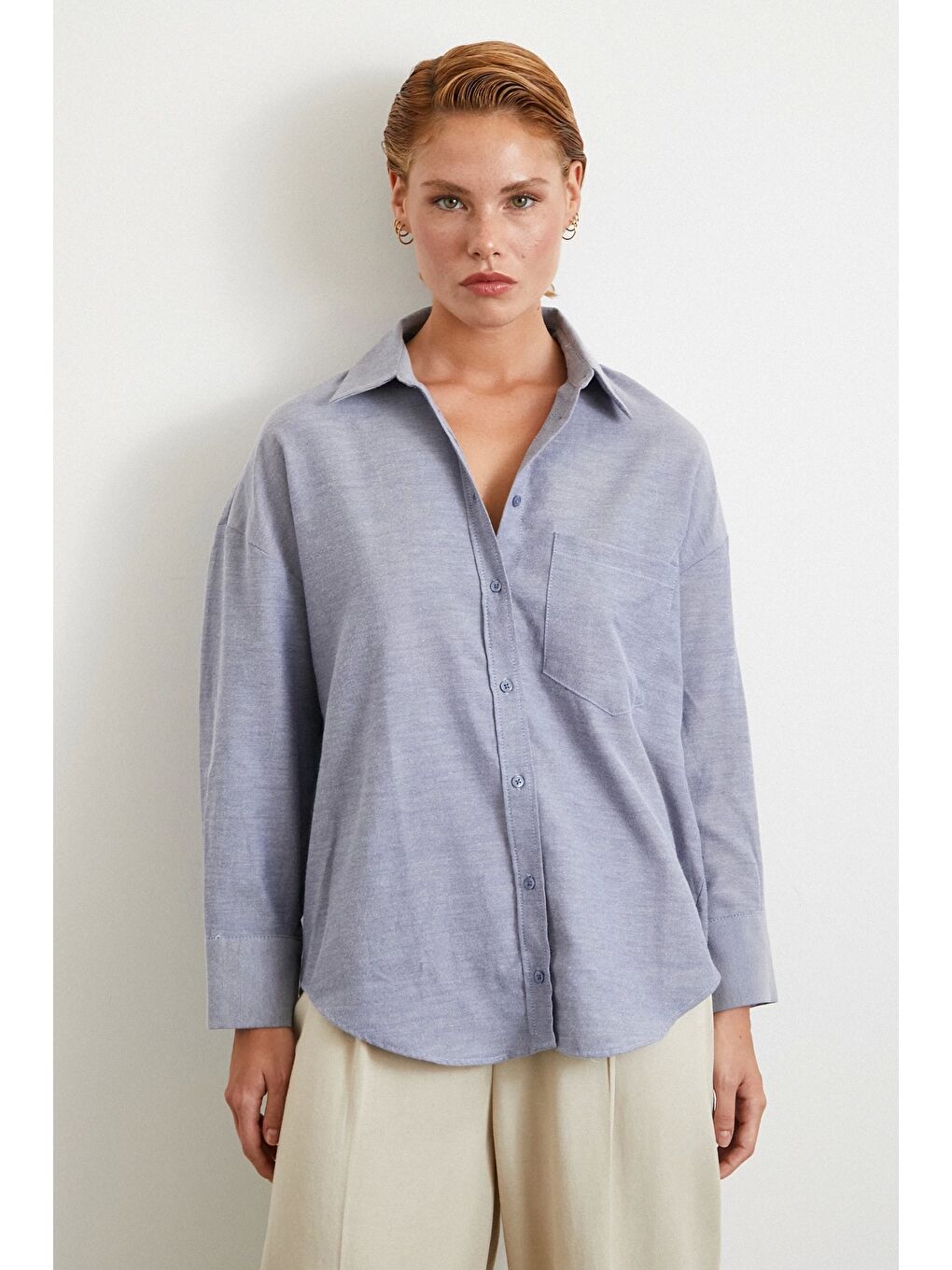 Robalı Klasik Gömlek Koyu Lacivert-3