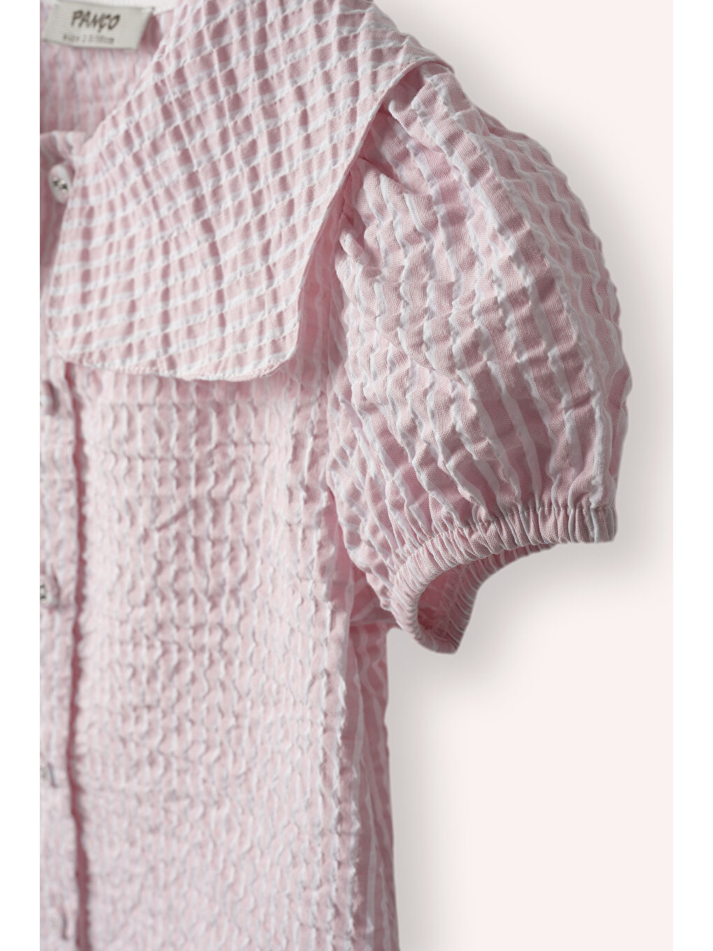 Kız Çocuk Geniş Yakalı Gömlek Pembe-1