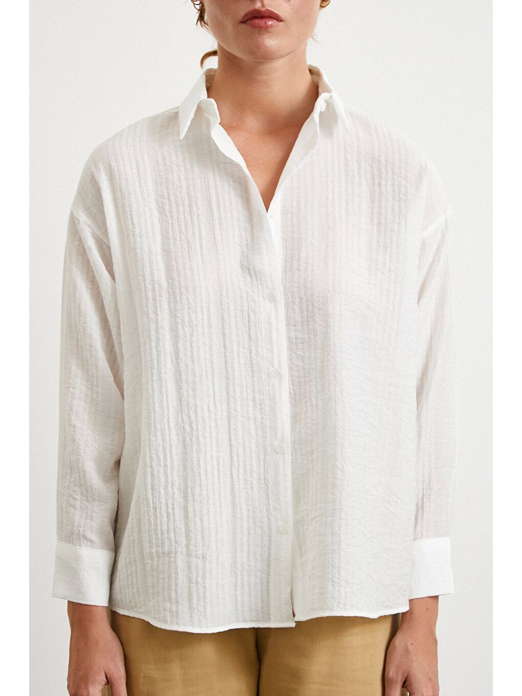 Dokulu Gömlek Beyaz-2