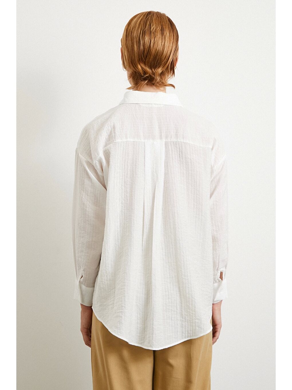 Dokulu Gömlek Beyaz-4