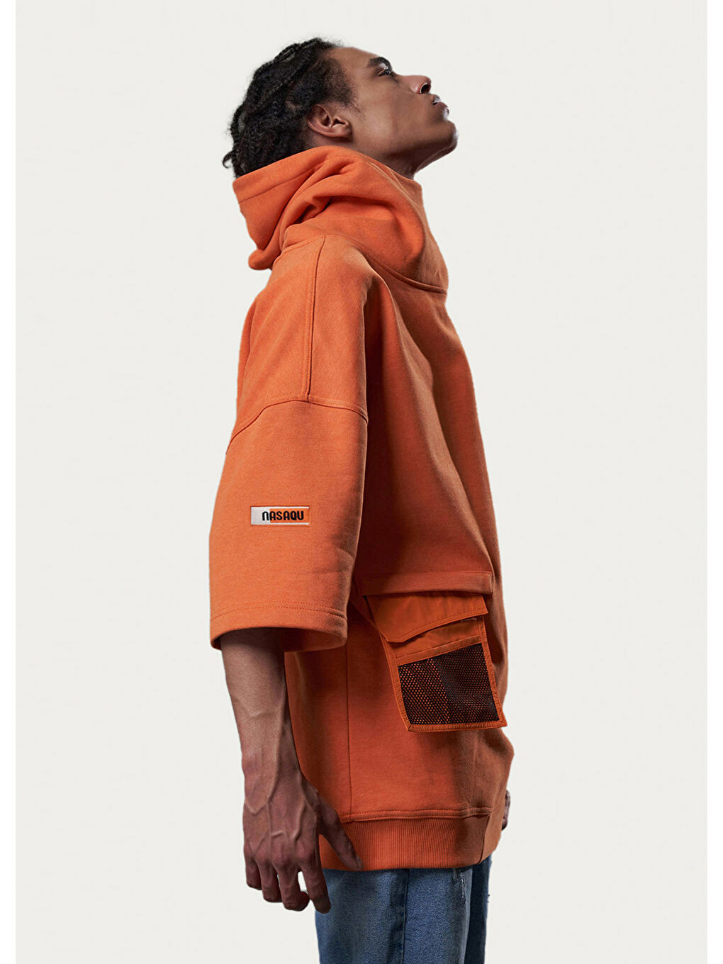 Turuncu Rakbu Unisex Oversize Hoodie Sweat   Damask-4