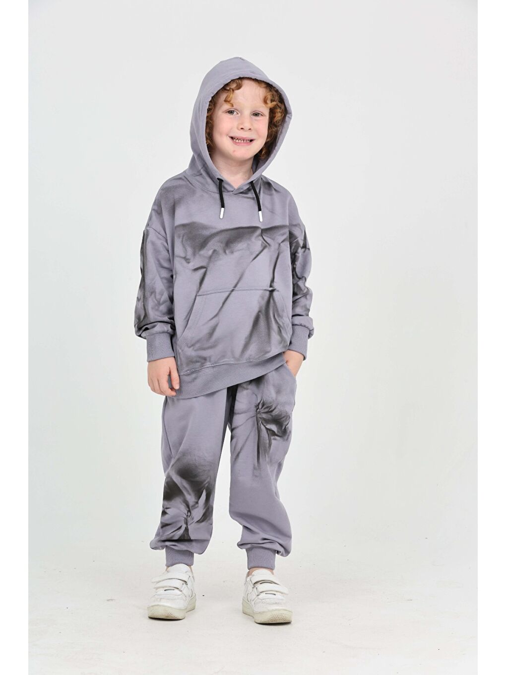 Gri Erkek Çocuk Hype Baskılı Eşofman Takım-2