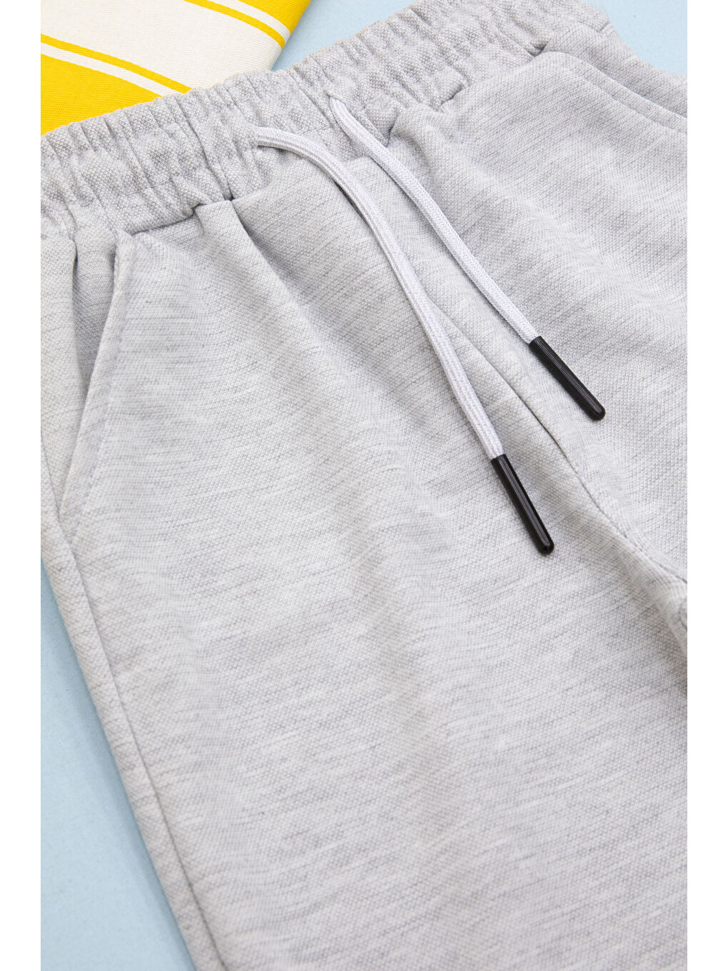 Gri Beli Lastikli Jogger Kumaş Basic Erkek Çocuk Şort 21157-2