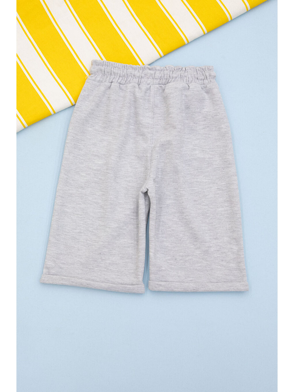 Gri Beli Lastikli Jogger Kumaş Basic Erkek Çocuk Şort 21157-3