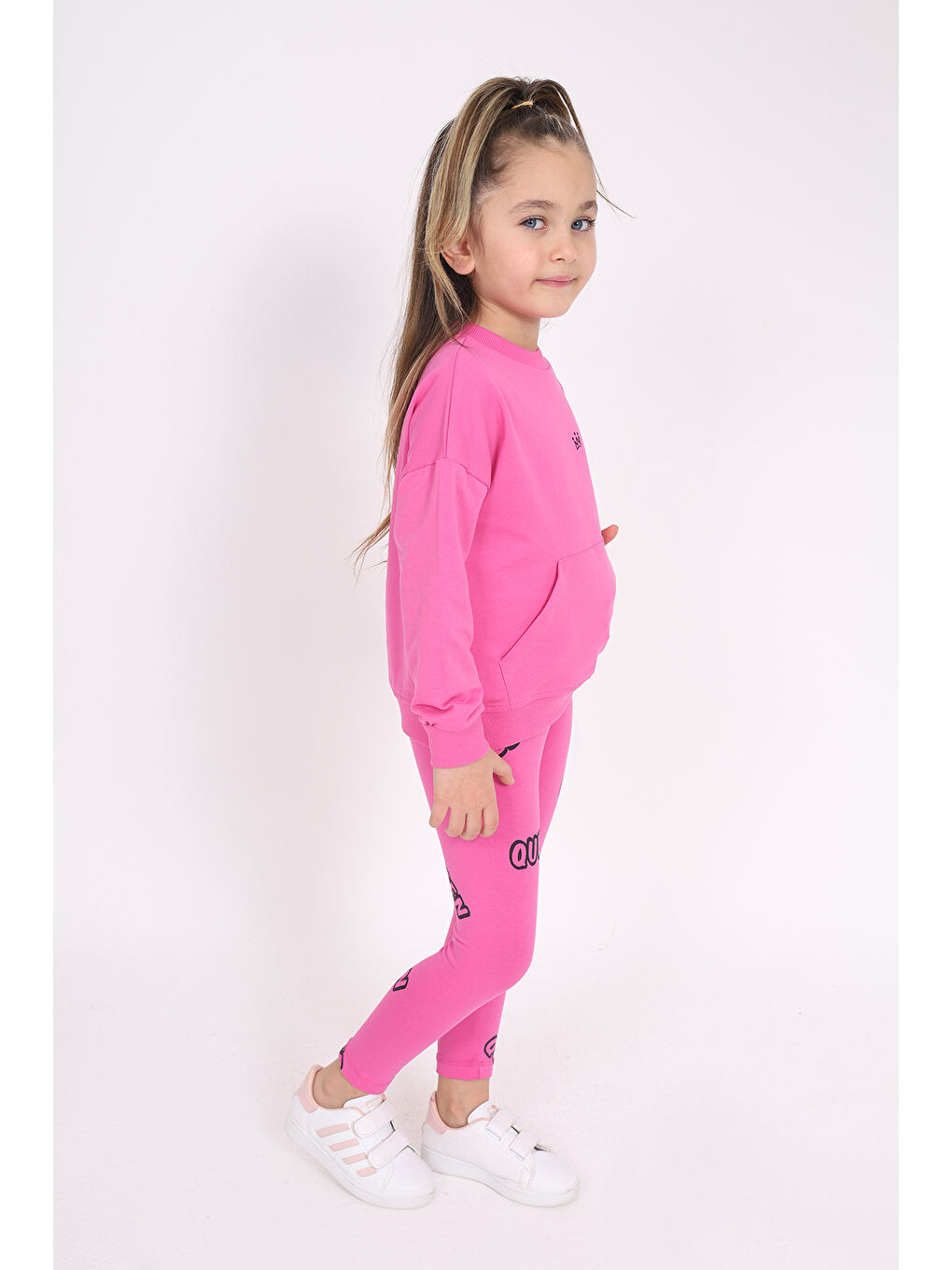 Toontoykids Fuşya Kız Çocuk Nakışlı Taytlı Takım - 2