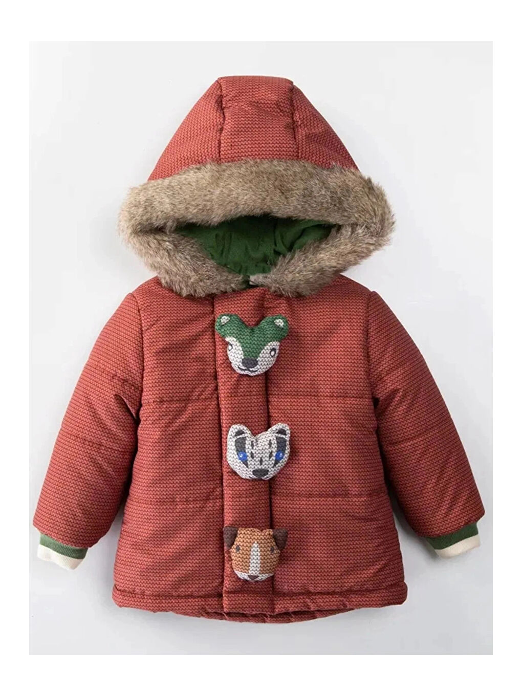 Kahverengi Oyuncak İşlemeli Erkek Bebek Mont 51301