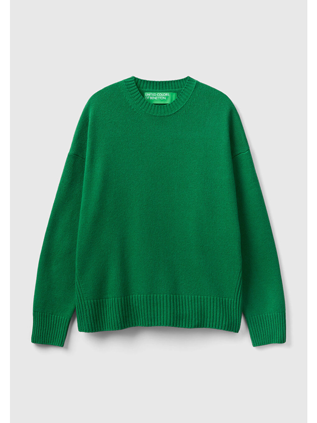 Kadın Yeşil Yün Karışımlı Boxy Fit Kazak-1