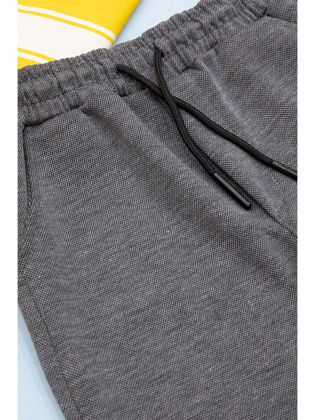 Antrasit Beli Lastikli Jogger Kumaş Basic Erkek Çocuk Şort 21158-3