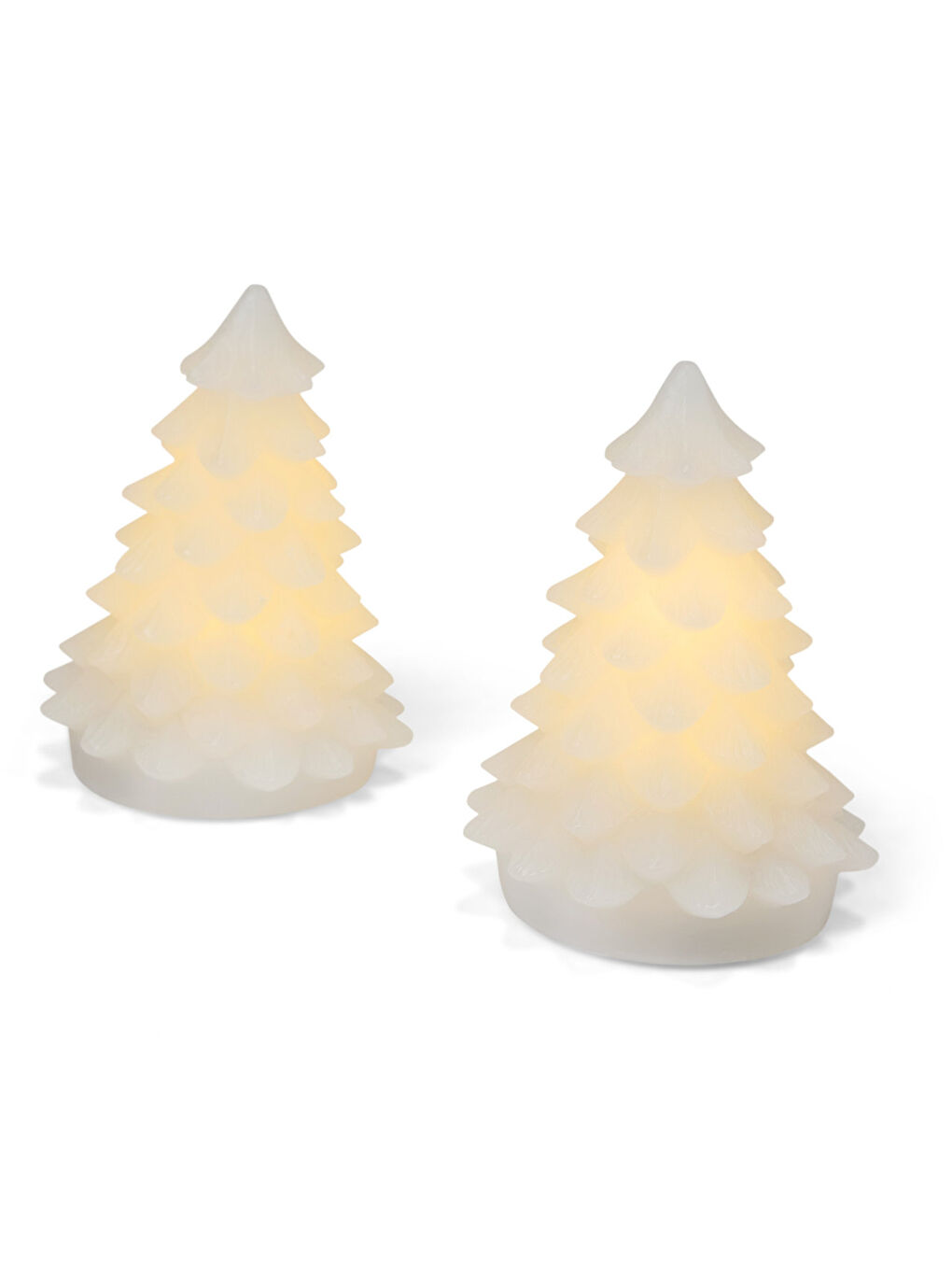 Renksiz LED Yılbaşı Ağacı, Gerçek Mum, 2li-2