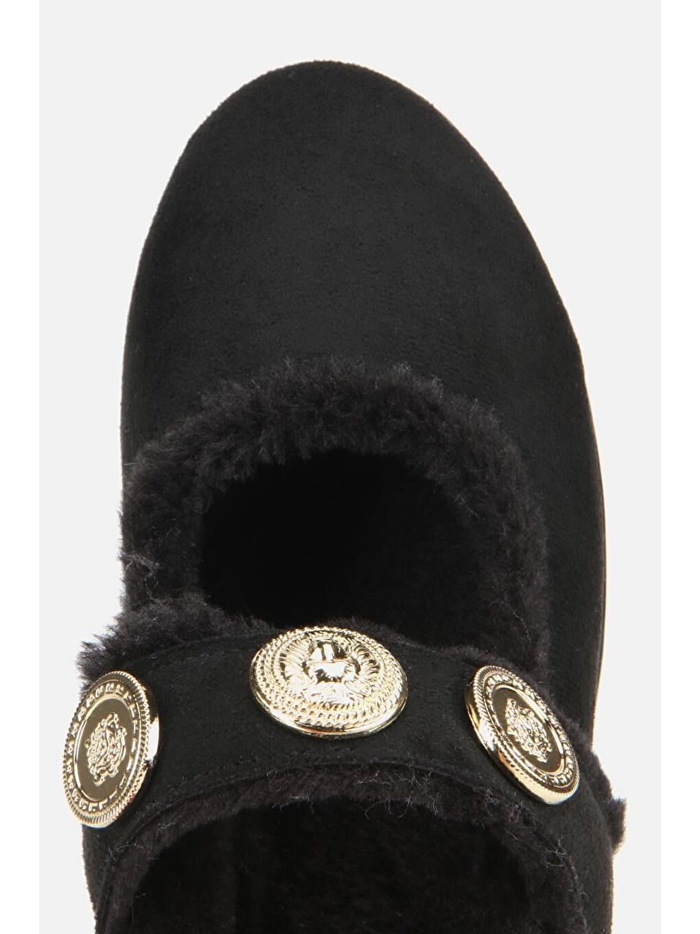 Kadın Siyah Kürklü Tokalı Mary Jane Babet-4
