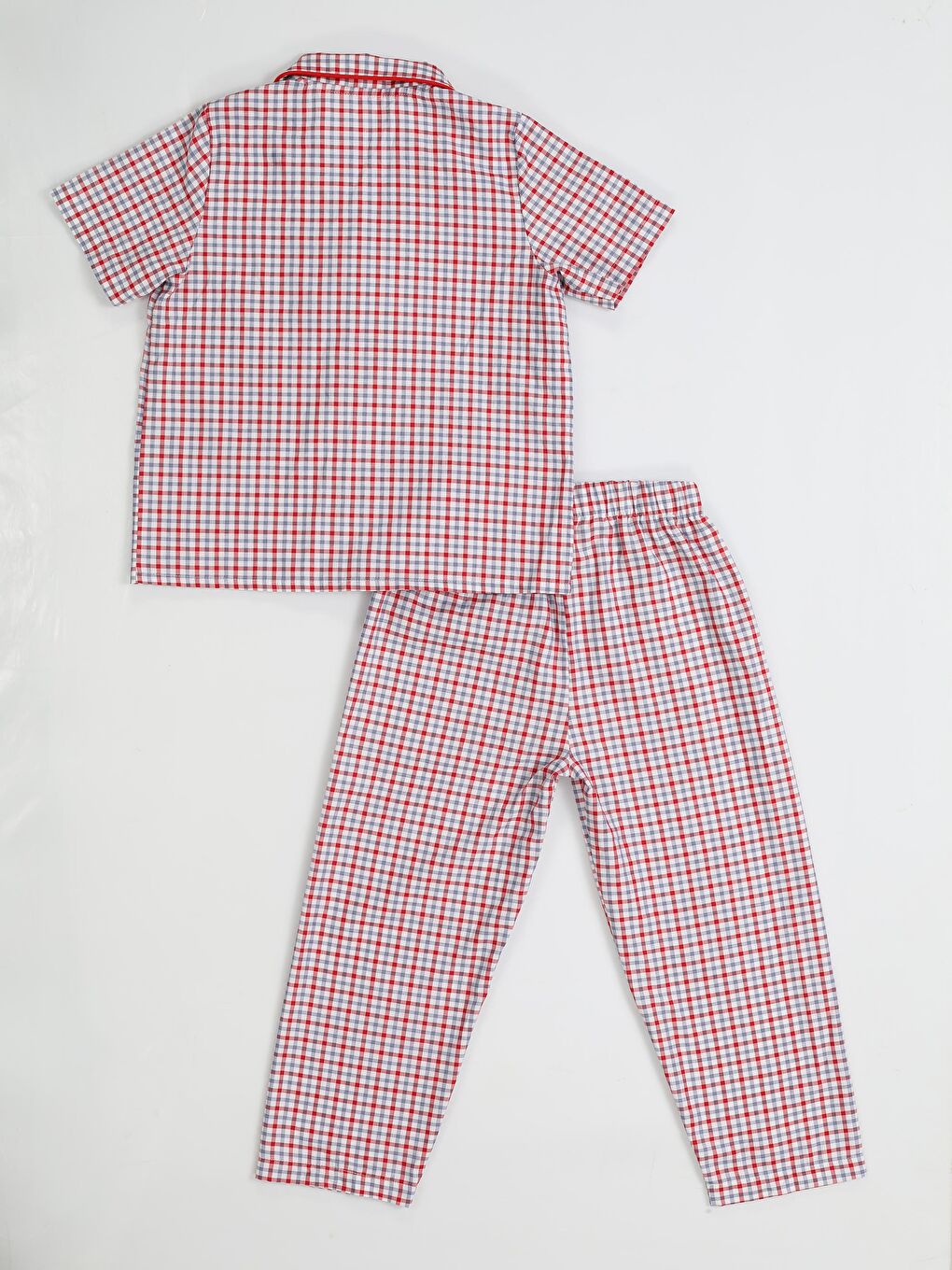 Karışık Zzzz Pamuklu Dokuma Ekose Pijama Takım-3