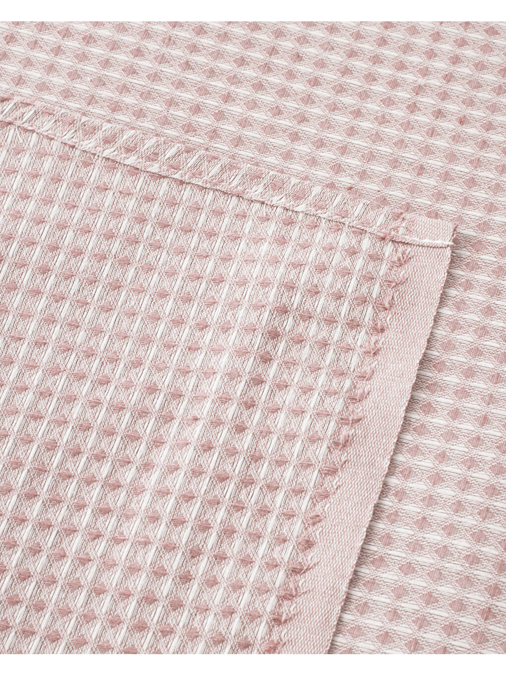 Modern Grid Tek Kişilik Pike 150x220 Cm Pembe-4
