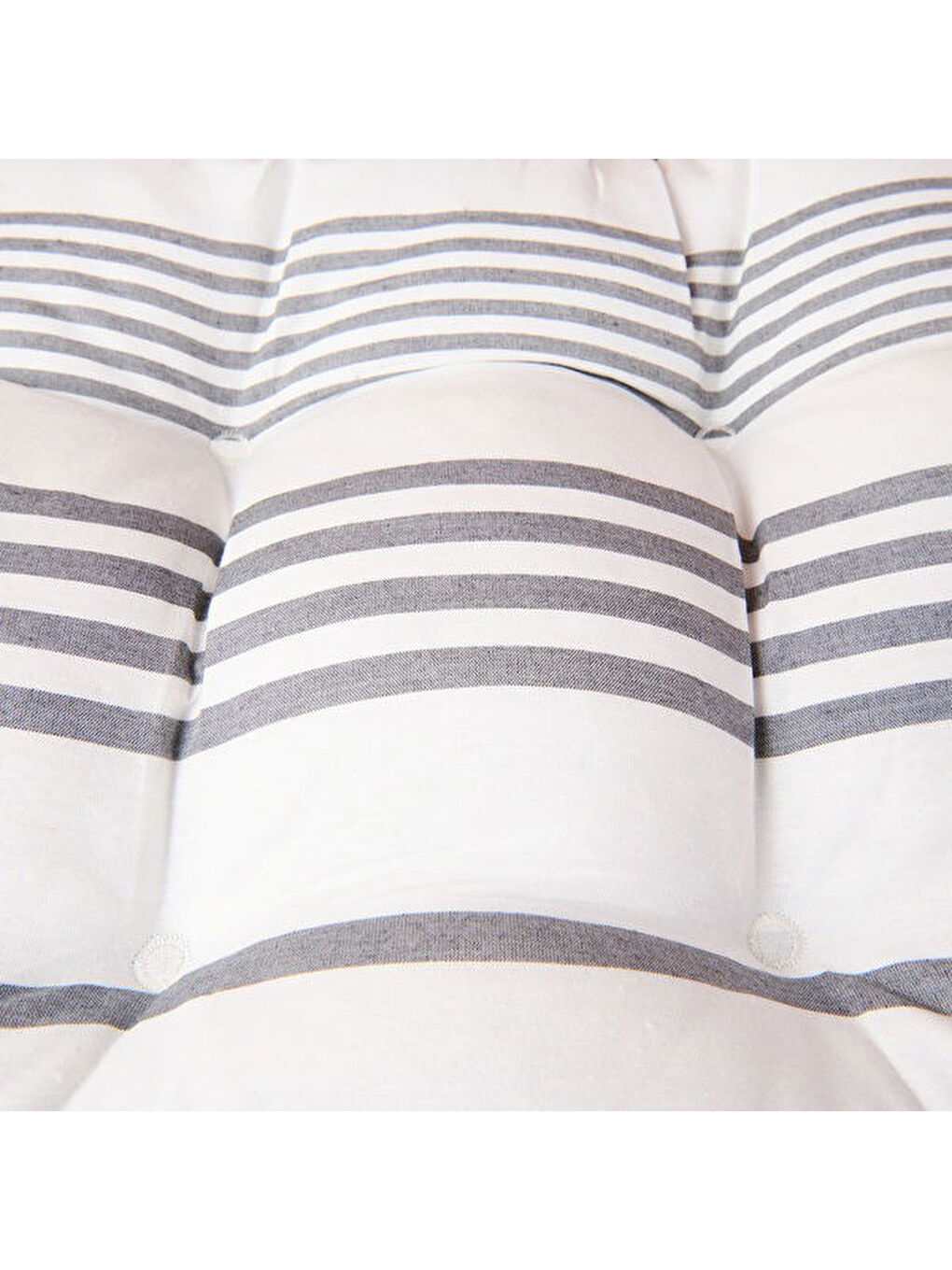 Lila Soft Elegant Curves Kalın Çizgili Sandalye Minderi - Ekru / Siyah - 43x43 cm-4