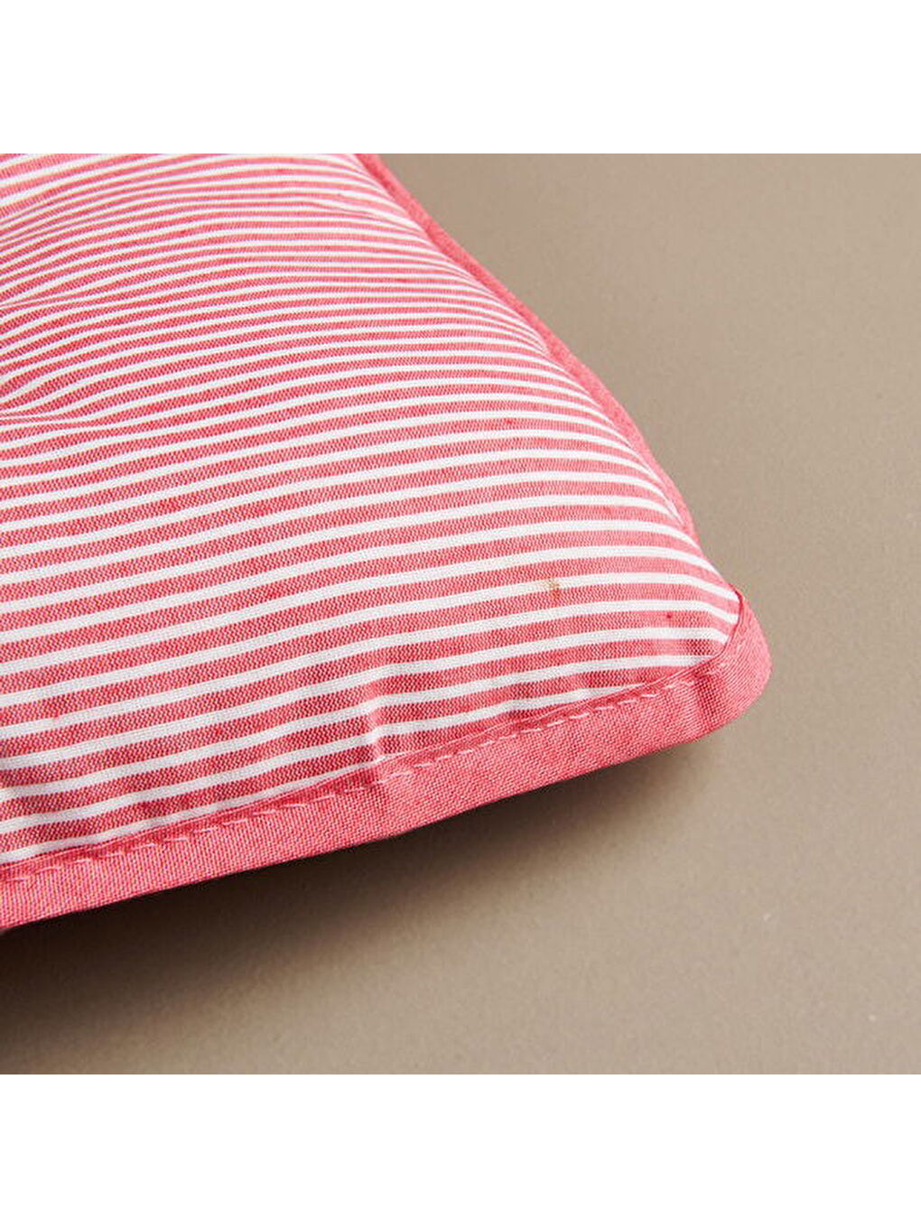 Lila Soft Earthy Hues İnce Çizgili Sandalye Minderi - Ekru / Kırmızı - 43x43 cm-5