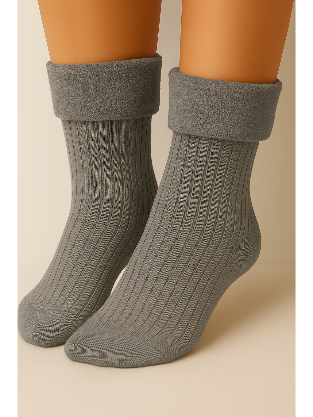 Kız Çocuk Havlu Çorap Gri